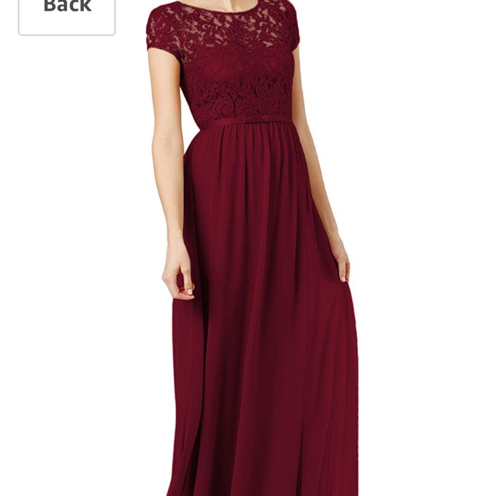 Lace Cap Sleeve Evening Party Maxi Wedding Dress